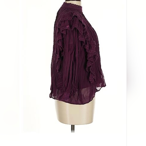 FARM Rio Deep Purple Ruffle Blouse - Picture 6 of 8